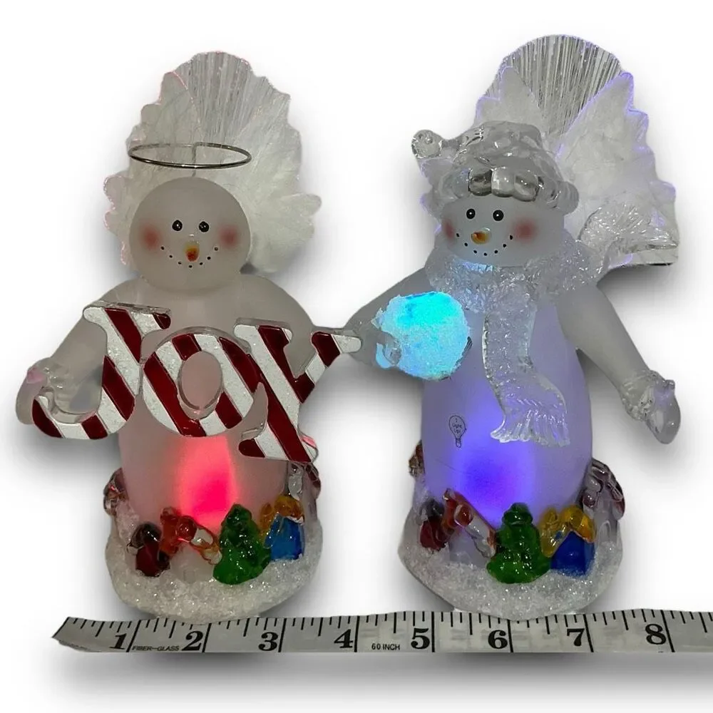 Acrylic Frosted Lighted Snowman Color Changing Christmas Figurines